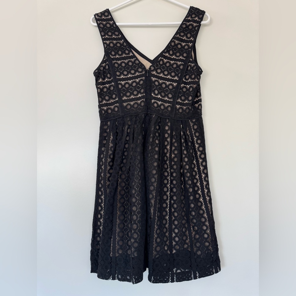 LOFT Black and Cream Lace Sundress